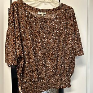 Express Leopard Print Dolman sleeve top